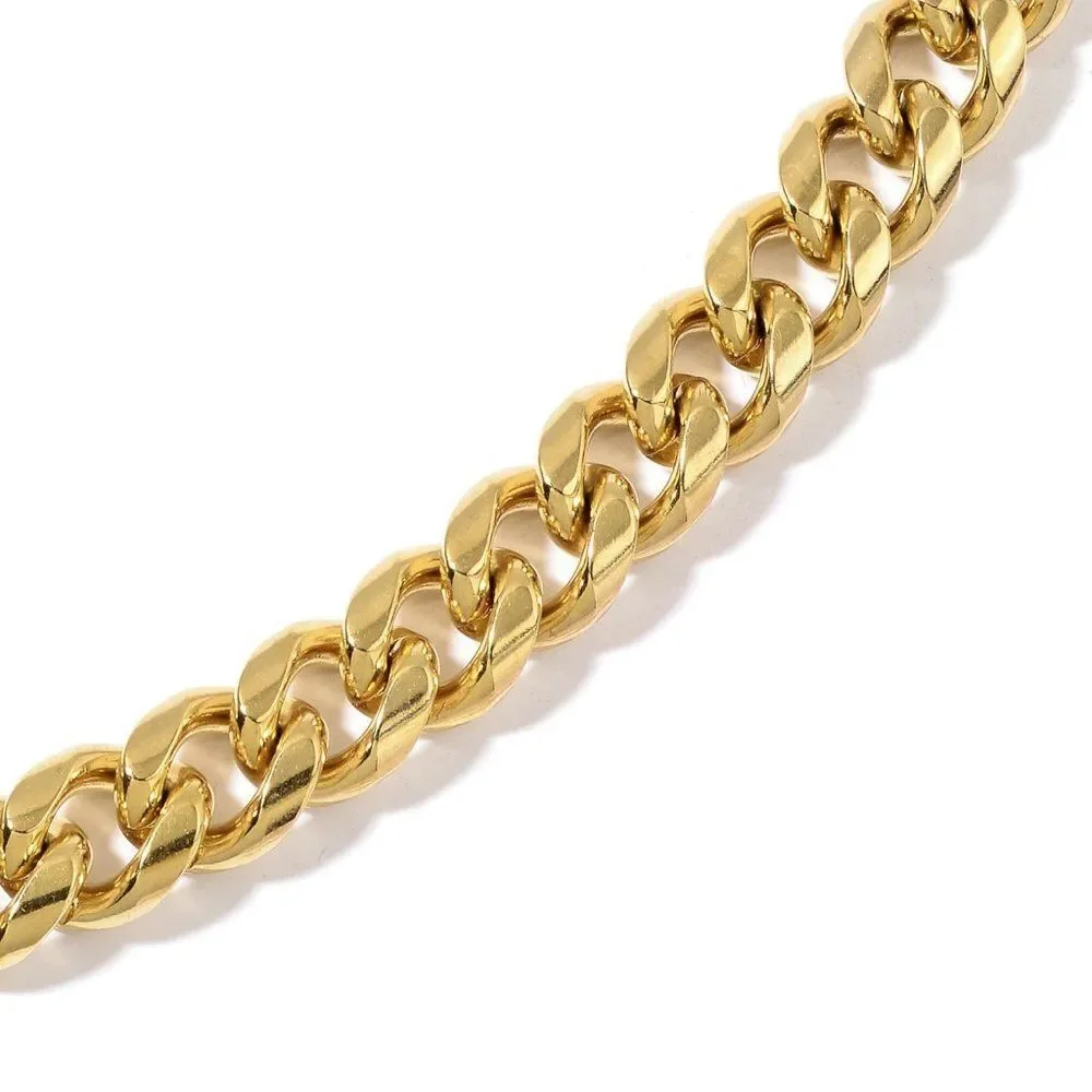 ION Plated YG Curb Necklace 24 in